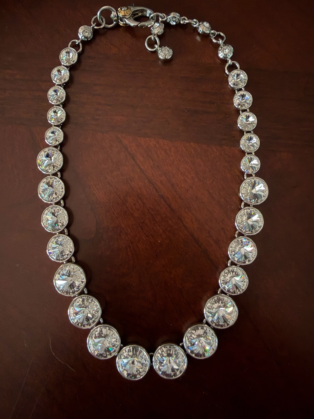 Henri Bendel En Pointe Statement Crystal and Silver Necklace EUC Signed